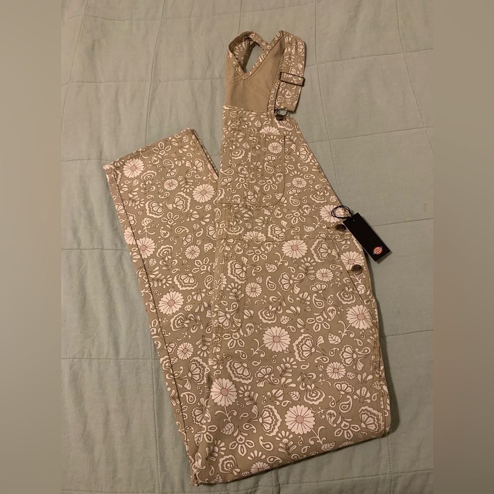 NWT Dickies Ellis Floral Bib overalls